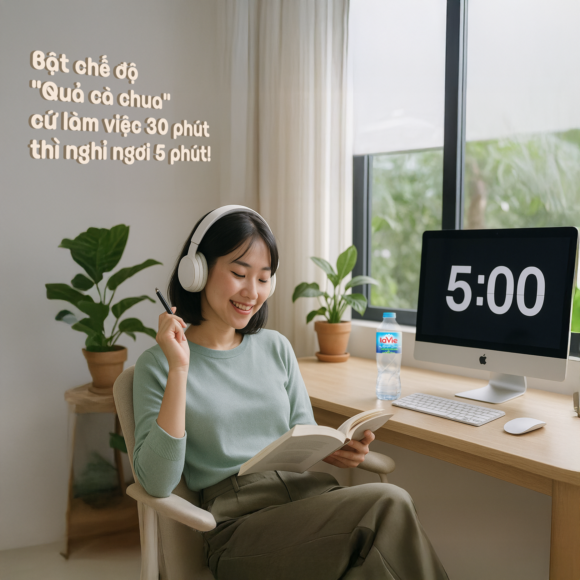 Bật chế độ "Quả cà chua" (Pomodoro), cứ làm việc 30 phút thì nghỉ ngơi 2-5 phút!