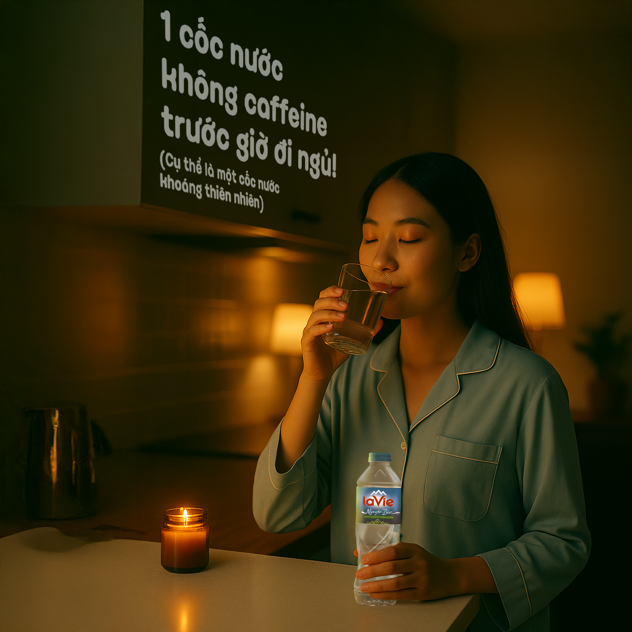 1 cốc nước không caffeine trước giờ đi ngủ!