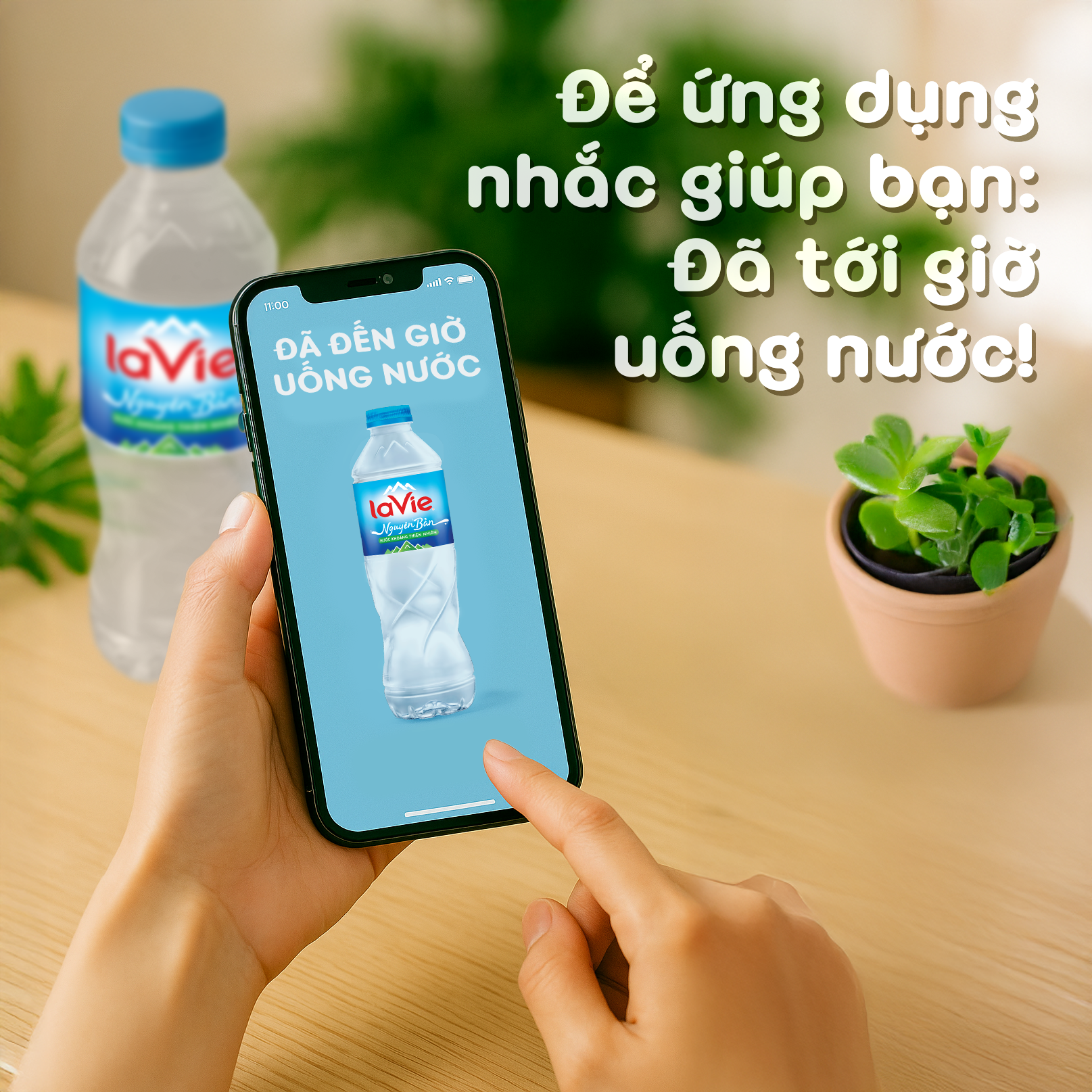 Để ứng dụng nhắc giúp bạn: Đã tới giờ uống nước!