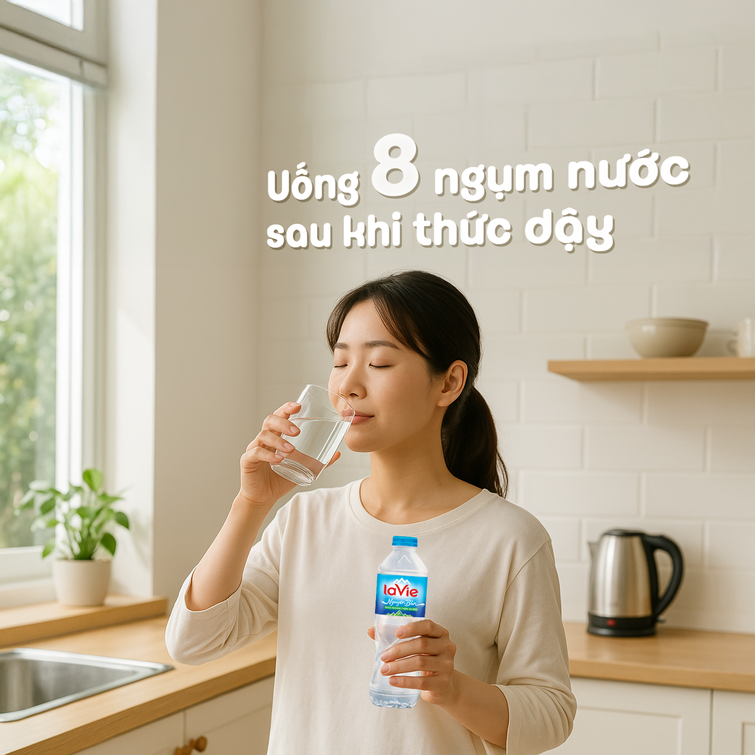 Uống 8 ngụm nước sau khi thức dậy