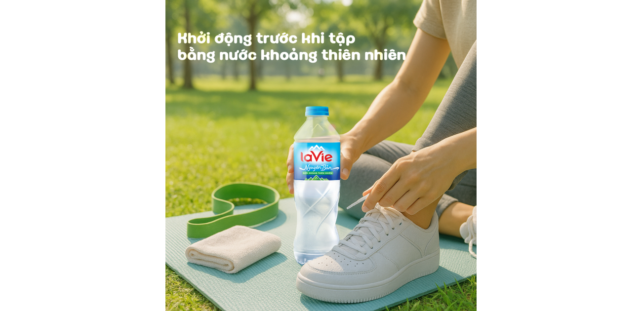 Khởi động trước khi tập bằng nước khoáng thiên nhiên