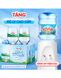 [Chỉ KH mới] Mua 3 Bình Nước Khoáng Thiên Nhiên La Vie ÚP tặng 1 Bộ ly La Vie cao cấp