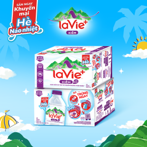 Combo 2 Thùng La Vie+ Kiềm có khoáng thiên Nhiên 500ml TẶNG 1 BỘ 6 KHĂN THỂ THAO