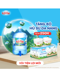 [Chỉ KH mới] Mua 3 Bình Nước Khoáng Thiên Nhiên La Vie CÓ VÒI tặng BỘ HŨ SỨ ĐA NĂNG TRỊ GIÁ 250K