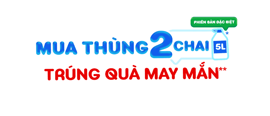 Mua thùng 2 chai 5l trúng quà may mắn